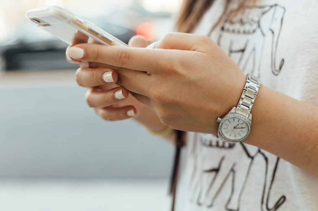 person using smartphone app