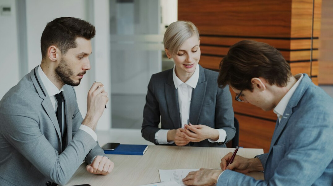 insurance agent meeting client
